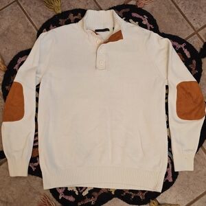 🔥🔥 SEAN JOHN Men's Cream Sweater with Tan Accents🔥🔥 SIZE XL/XXL